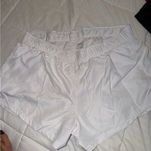 White Elastic Waist Shorts